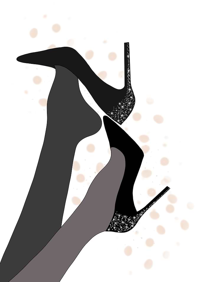Sparkly Black Heels