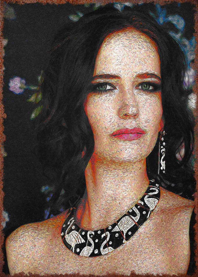 Eva green with Flamingo Necklace