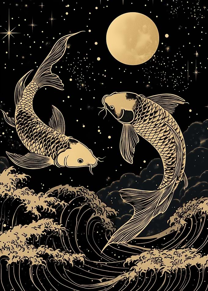 Gold Koi Fish in Kanagawa Aaves