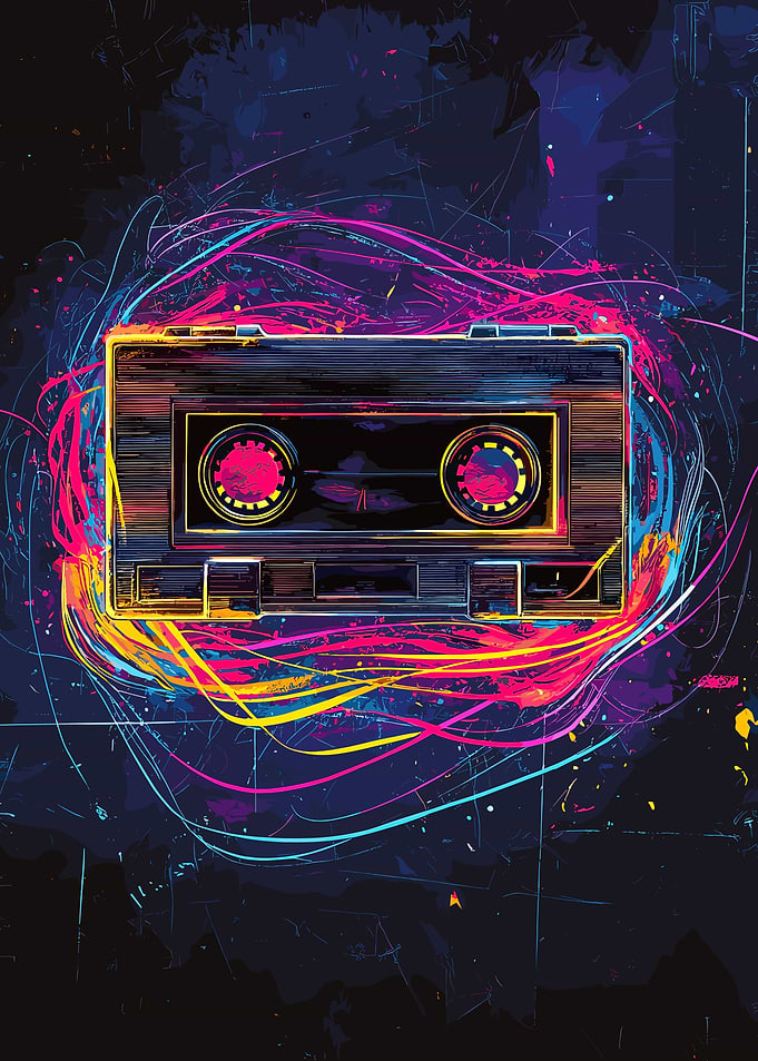Retro Cassette Tape Art