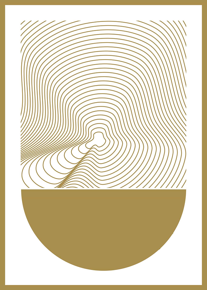 Abstract Gold Line Art