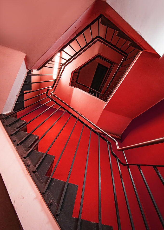 Red Spiral Staircase