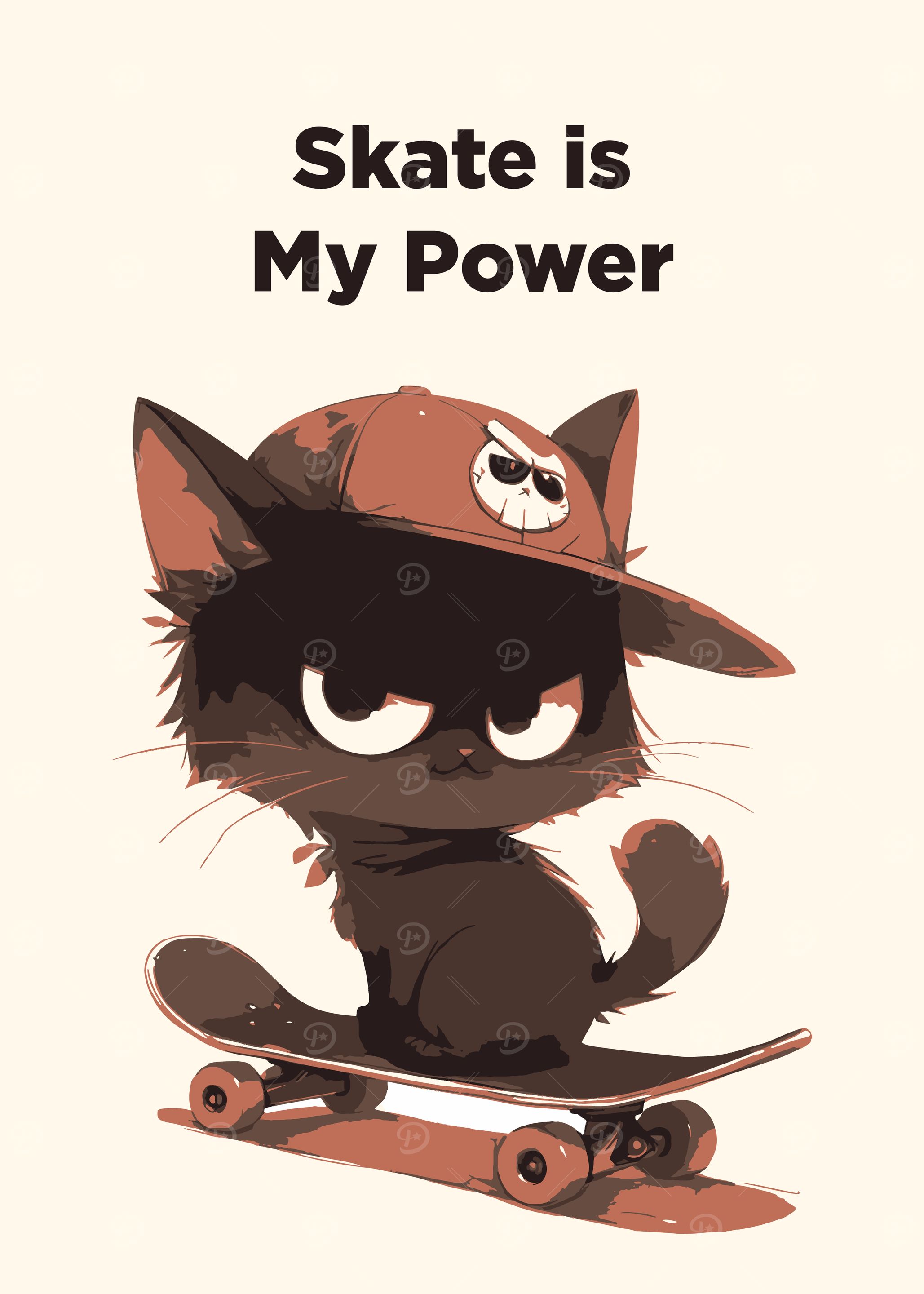 Skateboarding Cat