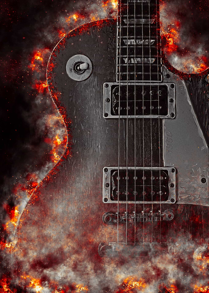 Electric Guitar in Flames