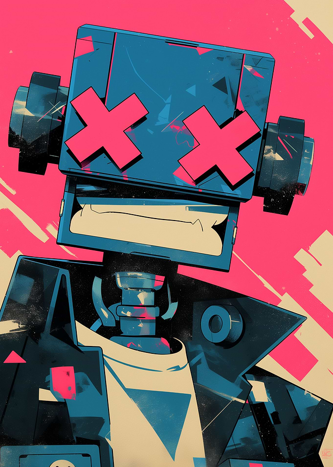 Robot with X Eyes
