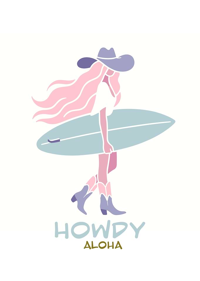 Howdy Aloha Surf Cowgirl