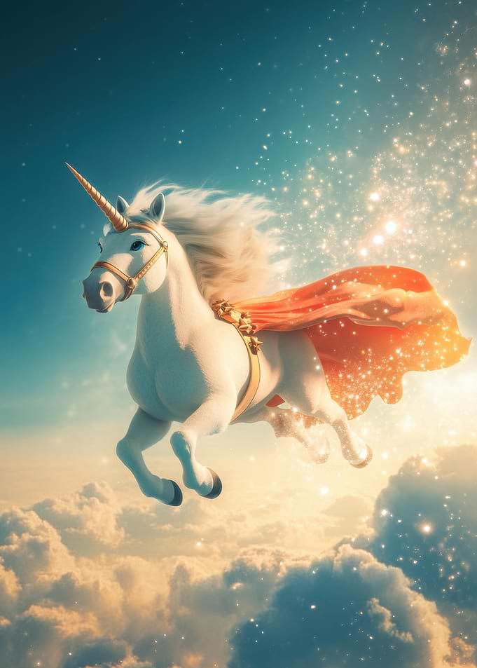 Flying Unicorn with Cape