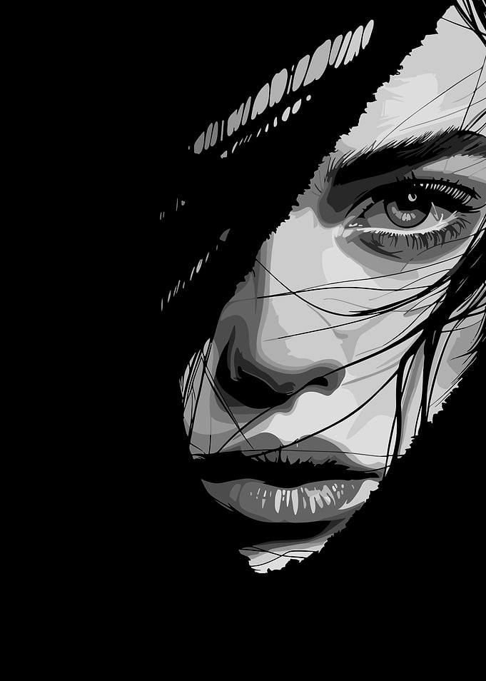 Monochrome Mysterious Portrait Art