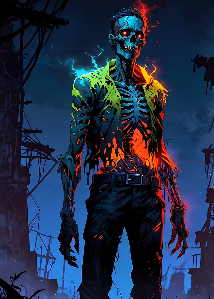 Glowing Skeleton Zombie