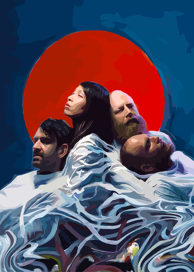 Band Portrait with Red Circle