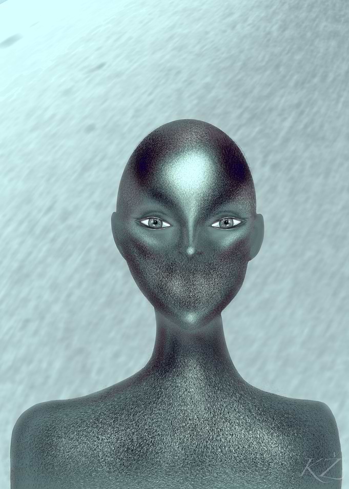 Metallic Figure Portrait
