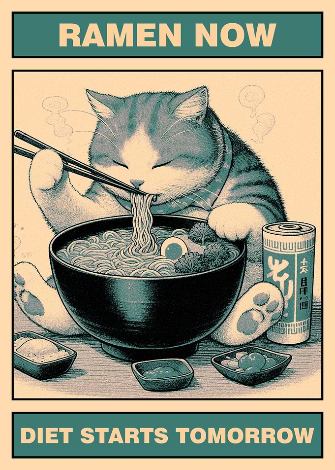 Ramen Cat Poster
