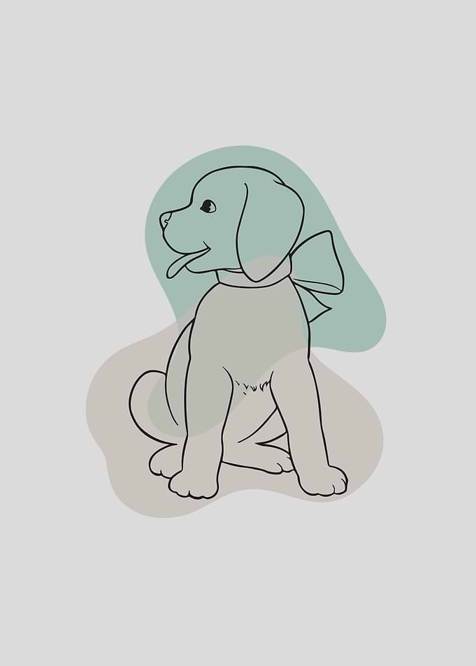Cute Puppy with Bow