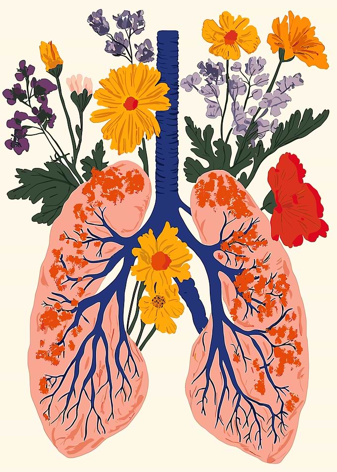 Floral Lungs Illustration
