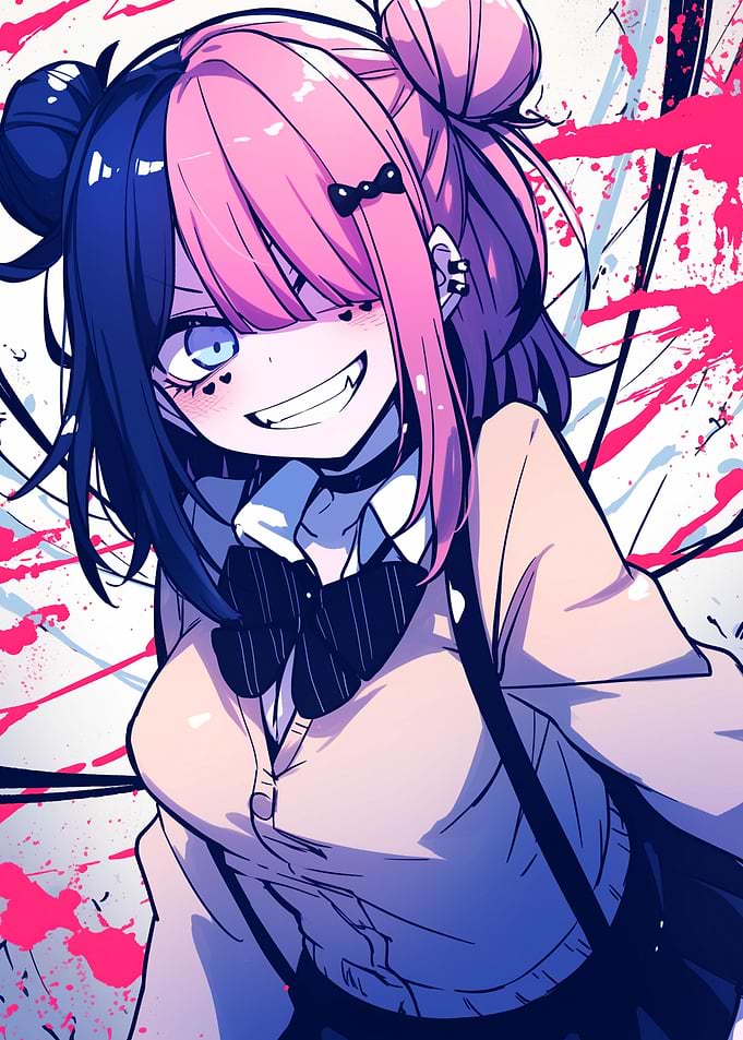 Anime Girl with Pink Hair