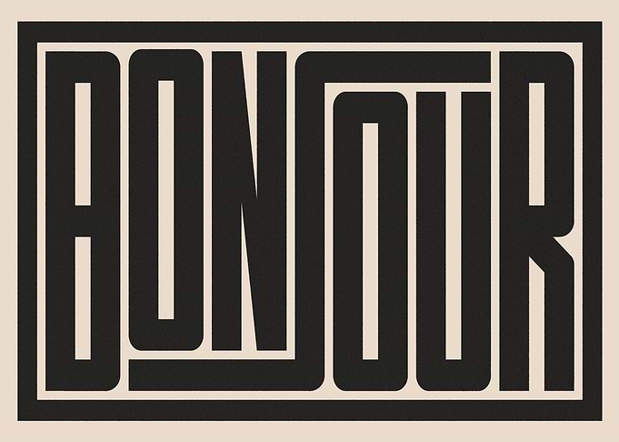 Bonjour Black & White Typography