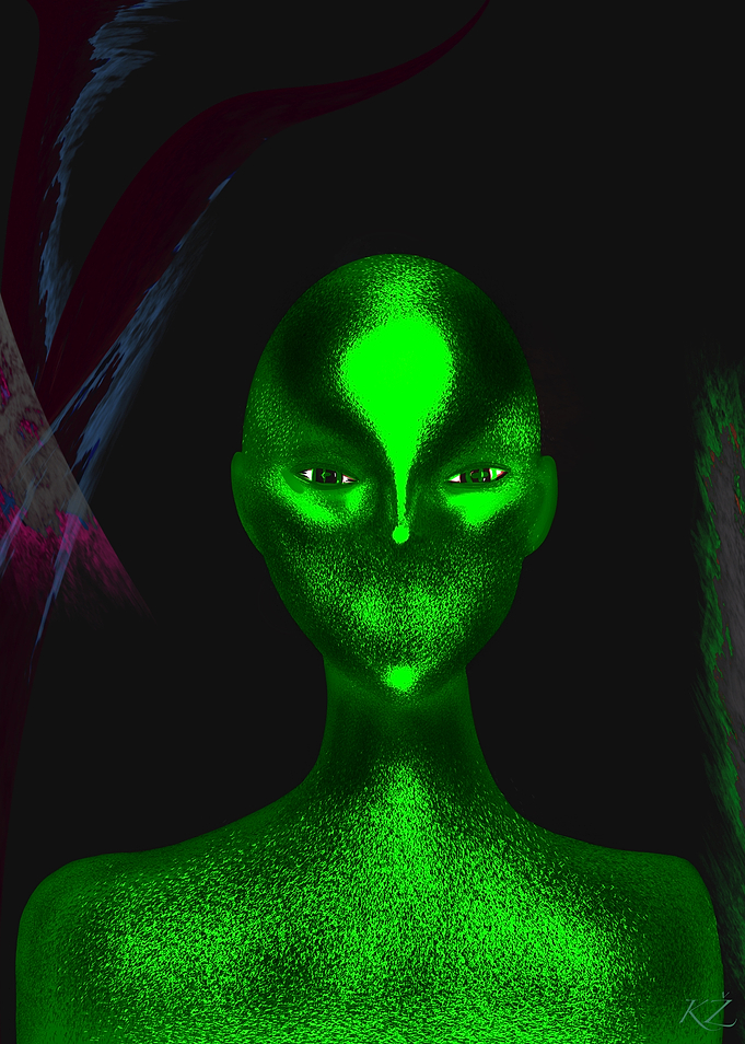 Green Alien Portrait