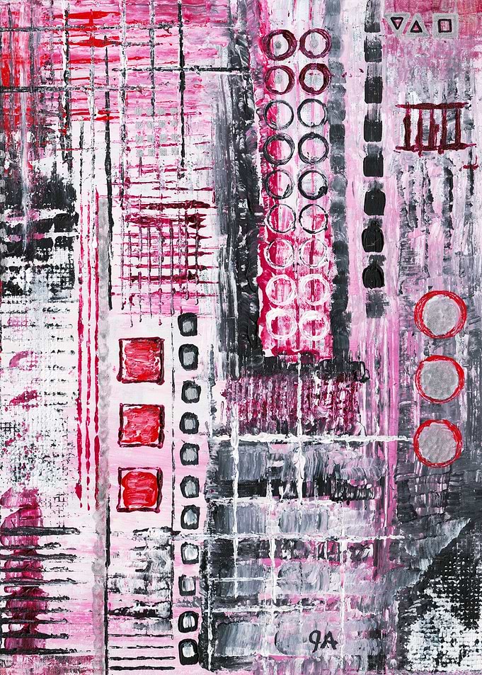 Abstract Reds and Blacks Mood Factory Painting