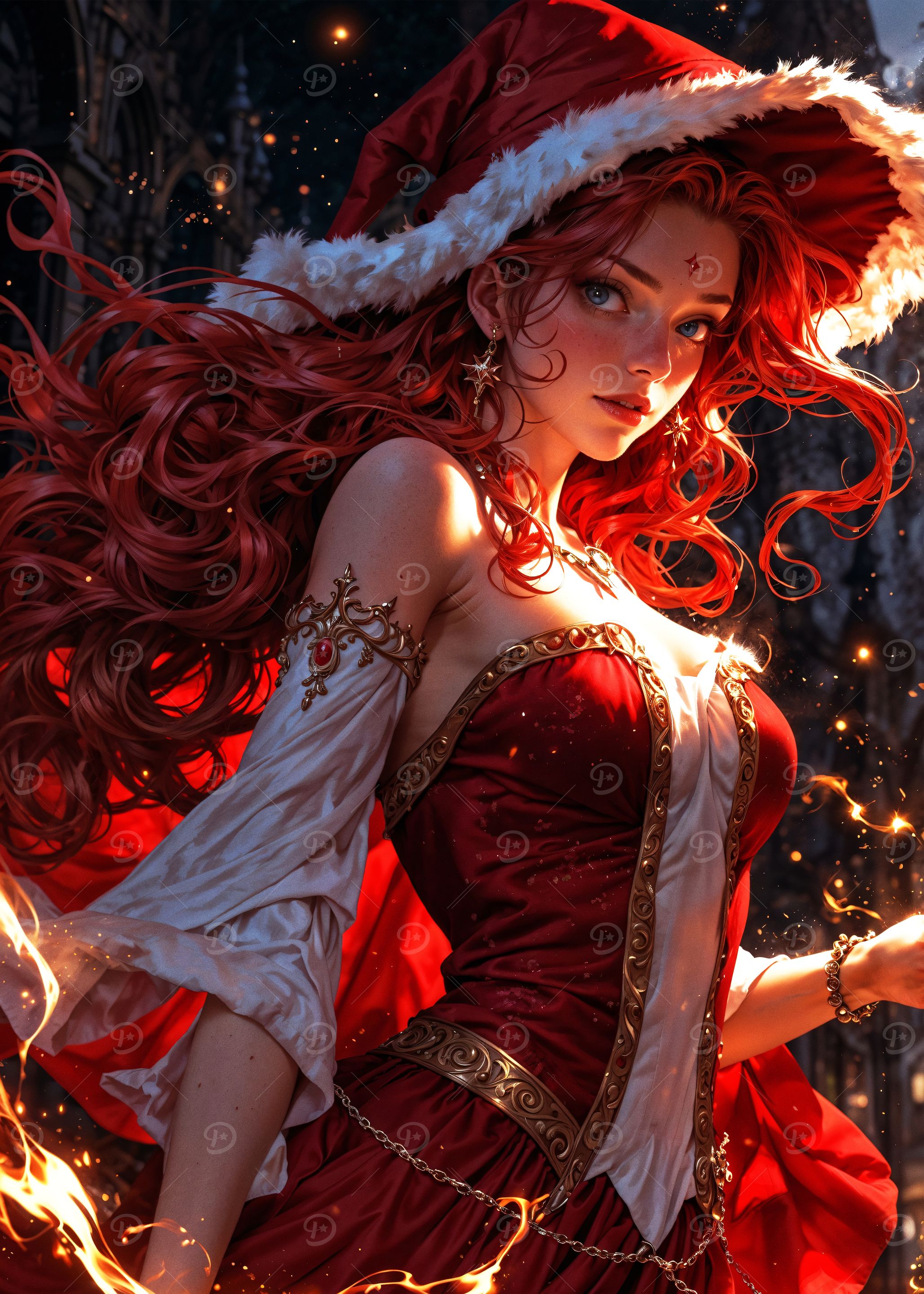 Enchanted Holiday Sorceress in Crimson Glow