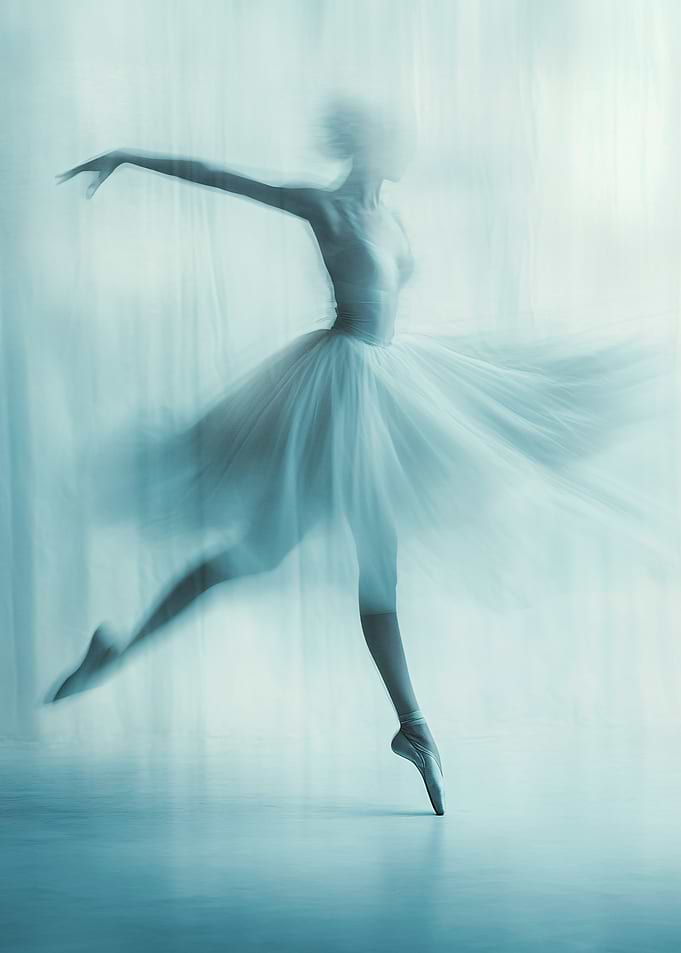 Ballet Dancer blue grey silhouette