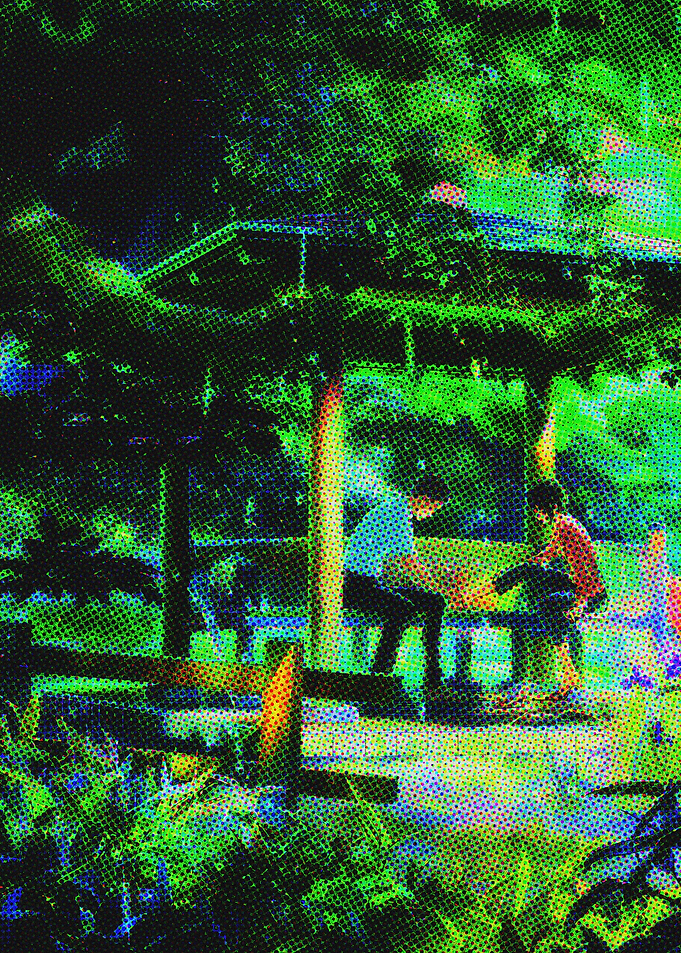 Green Gazebo with Figures
