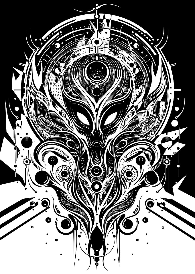 Abstract Alien Face