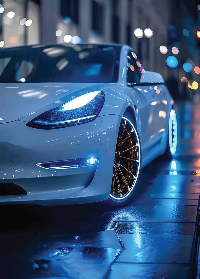 Tesla Model 3 Night Shot