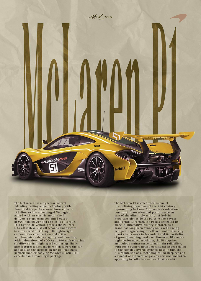 McLaren P1 Poster