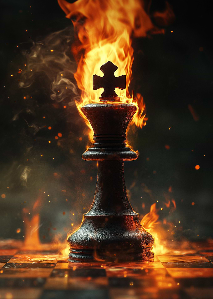 Burning Chess King