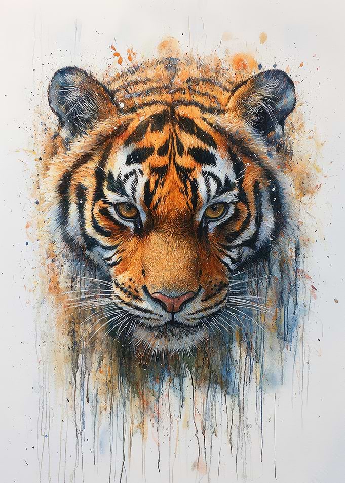 Tiger Watercolor Portrait