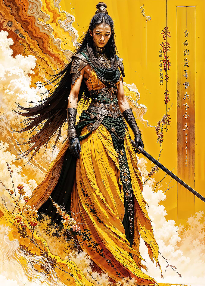 Warrior Woman in Yellow