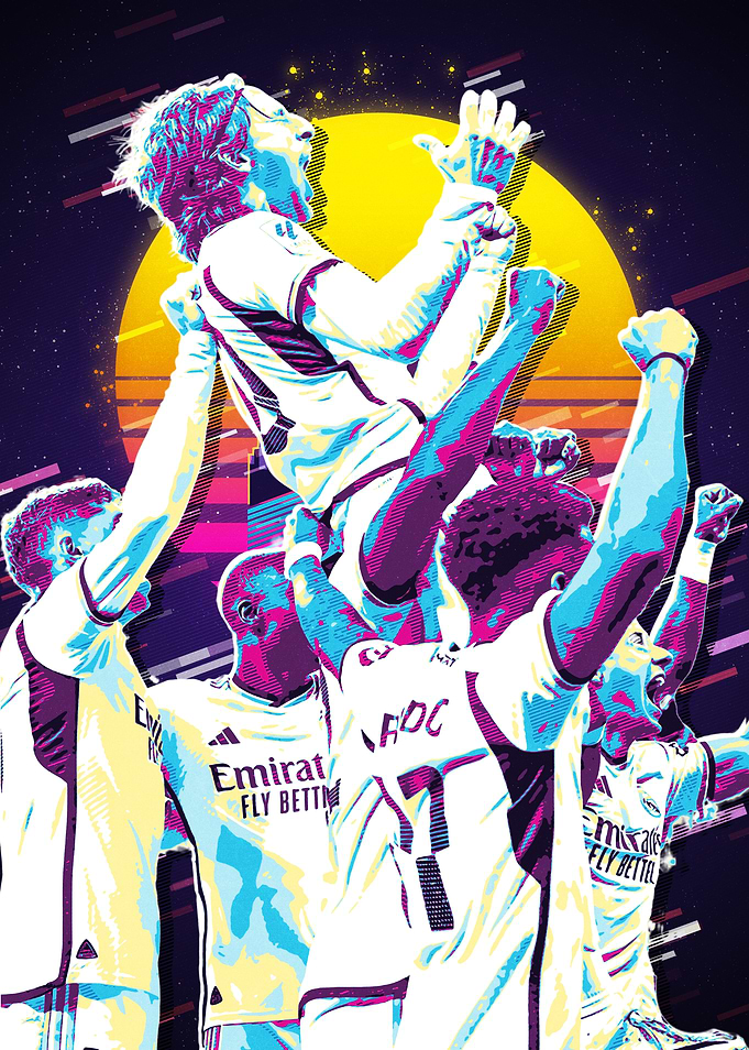 Modric Celebration Retro Art
