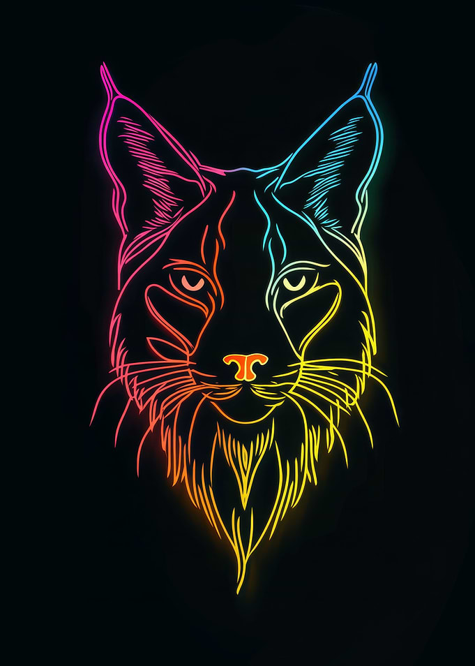 Rainbow Lynx Line Art