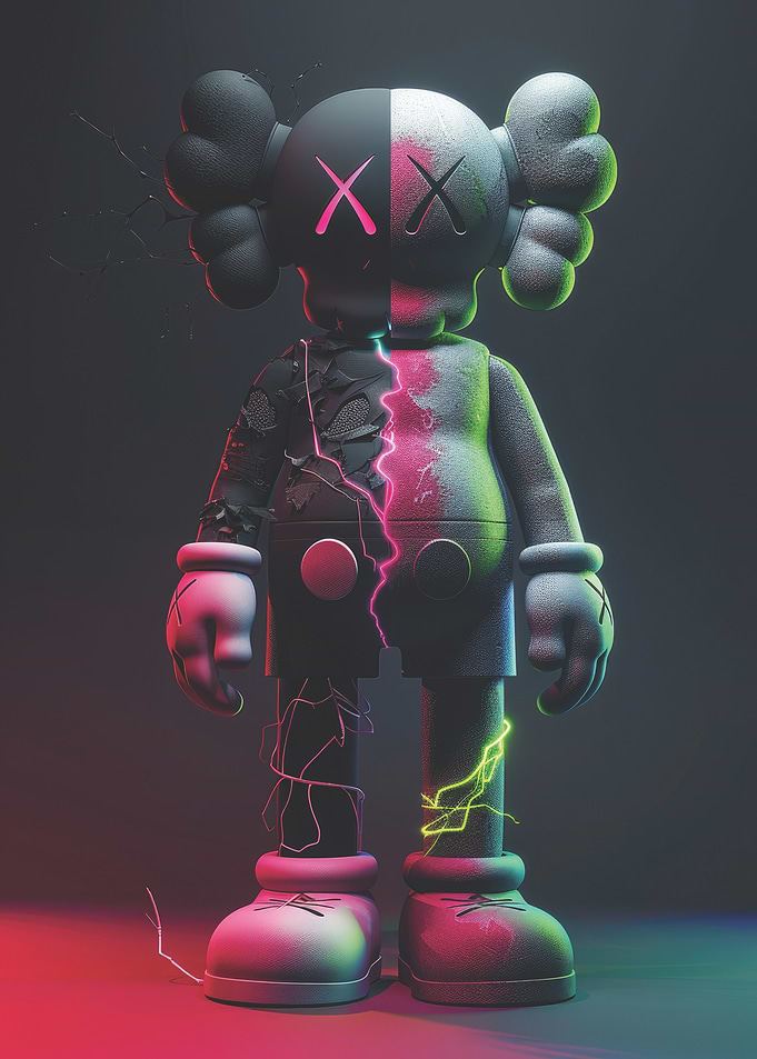 Kaws Hypebeast Neon Lightning