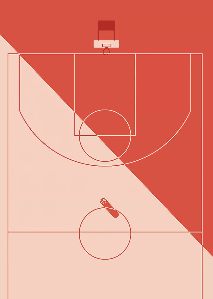 Basketball Court Minimalist Art