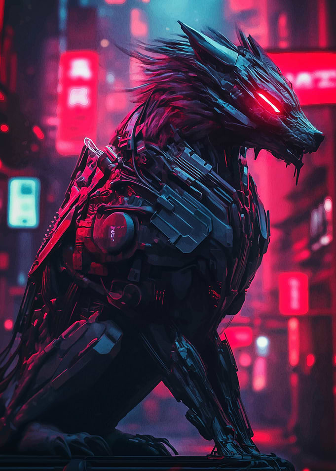 Cyberpunk Wolf
