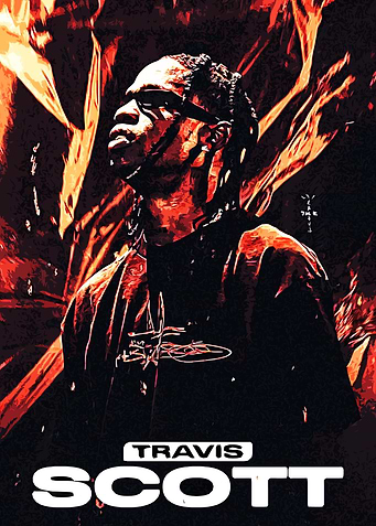 Travis Scott fire art