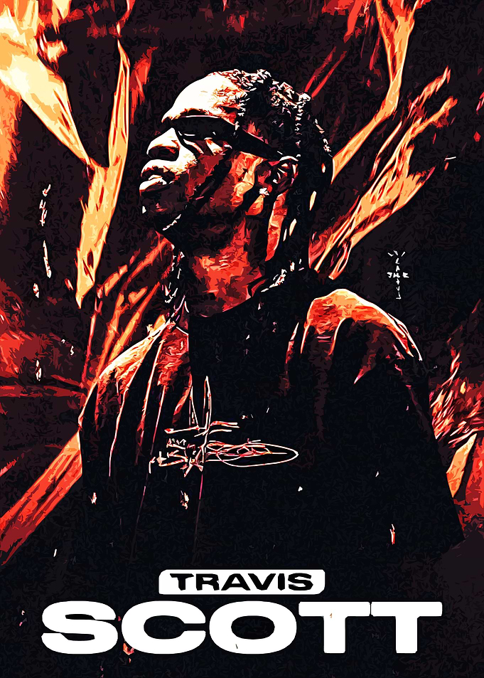 Travis Scott fire art