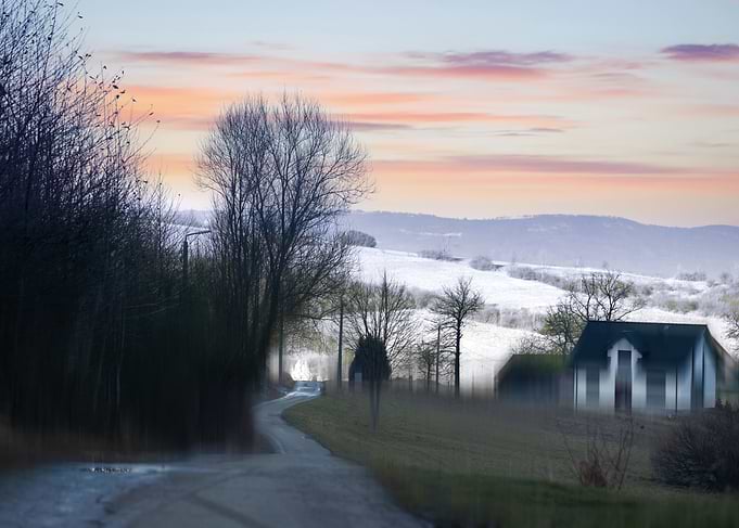 Countryside Road at Dusk