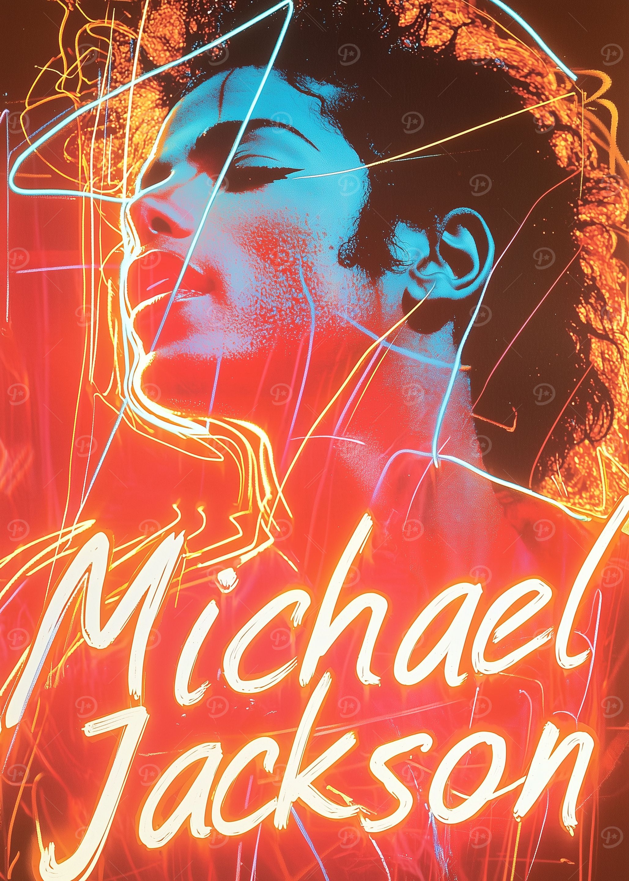 Michael Jackson Neon Portrait