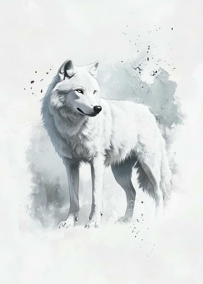White Wolf Watercolor