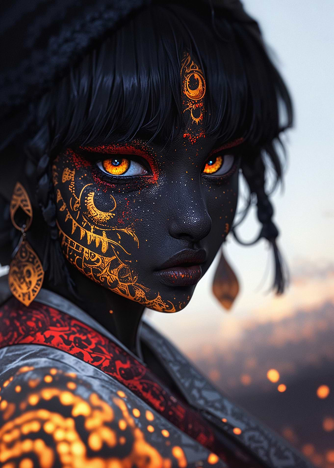 Fiery Woman Portrait