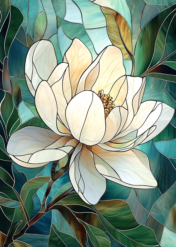 Stained Glass Magnolia