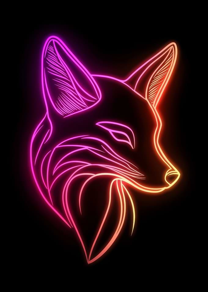 Neon Fox Head