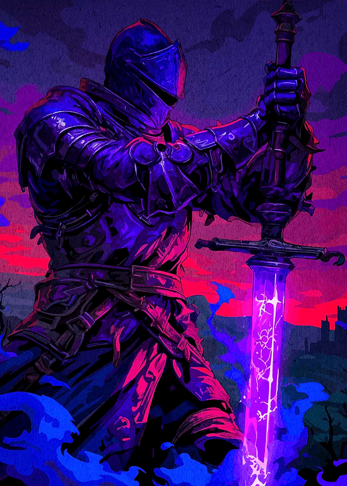 Knight Glowing Sword