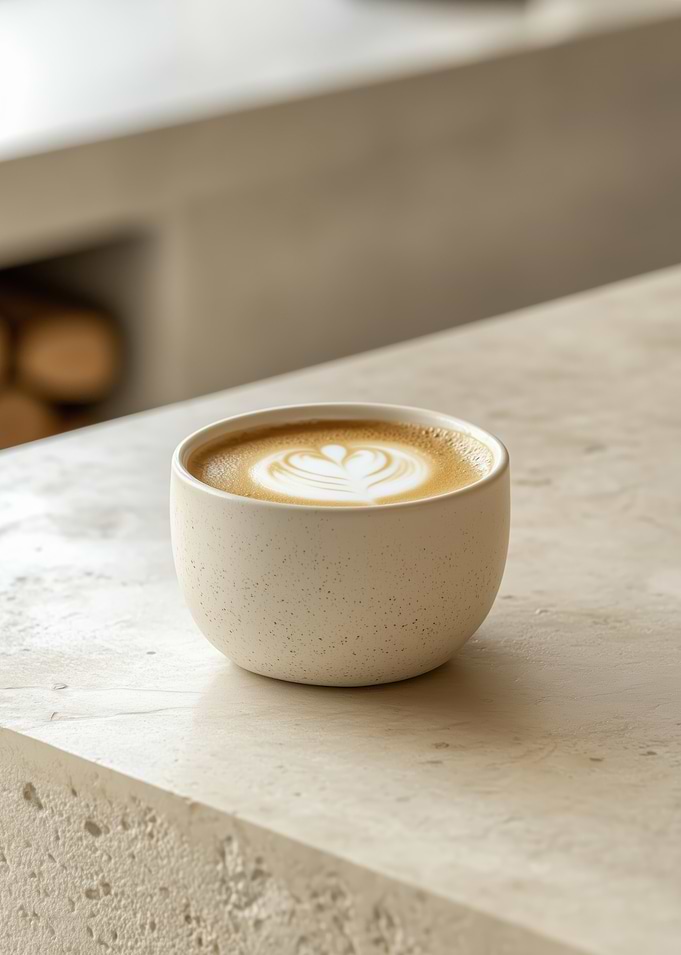 Flat White Latte Art in Cup
