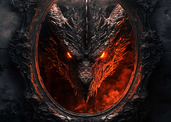 Dragon in a mirror