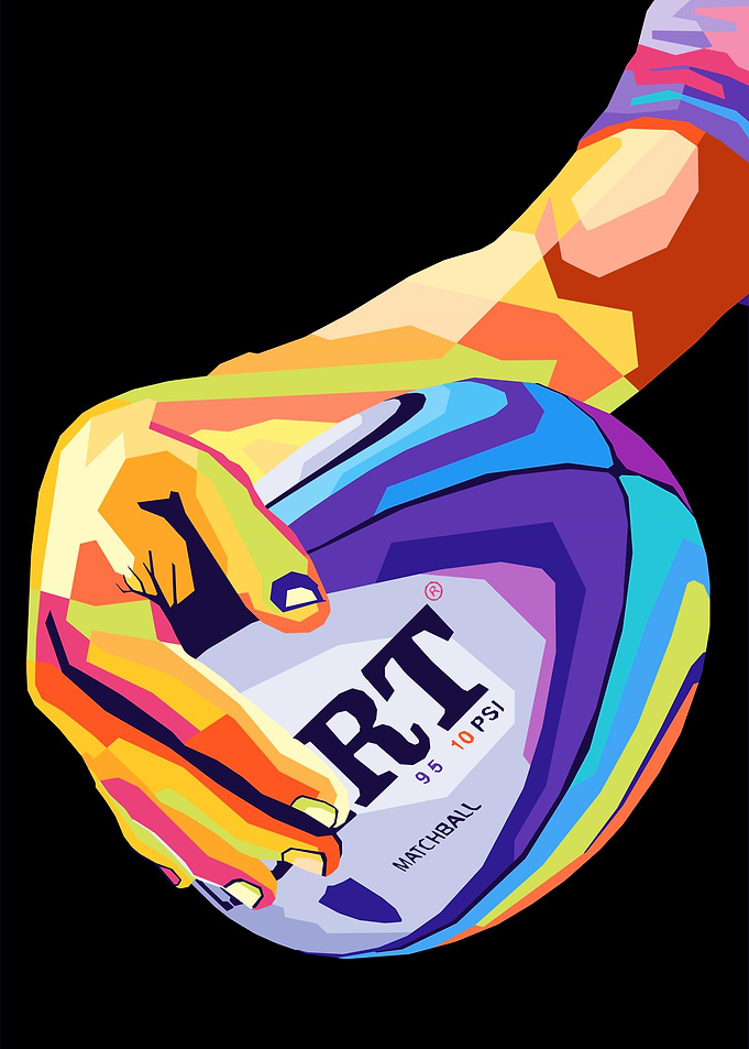 Rugby Ball Pop Art