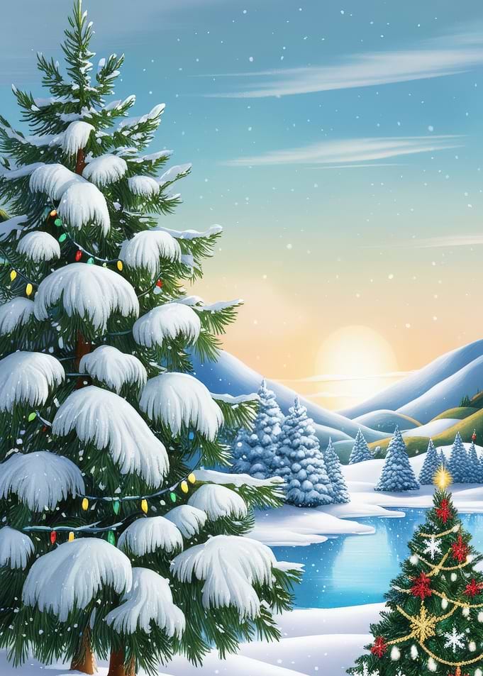 Snowy Christmas Landscape