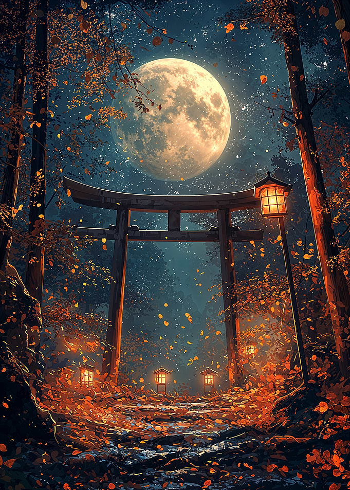 Moonlit Torii Gate